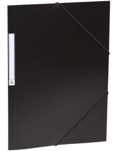 PAQ 10 CARPETAS GOMAS SOLAPAS Fº NEGRO PP OPACA CARCHIVO